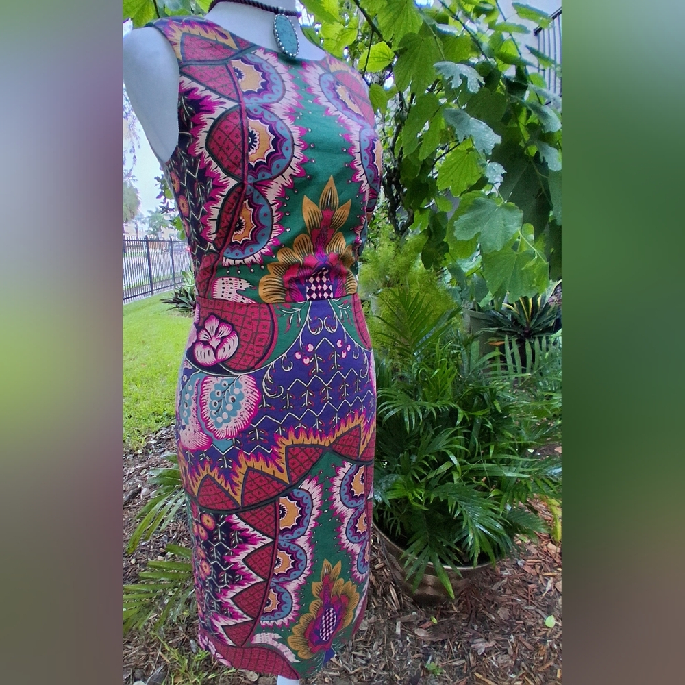 🔥NEW MAEVE ANTHROPOLOGY Vibrant Multicolor Backless Dress Size 0 & FREE GIFT - Picture 8 of 14